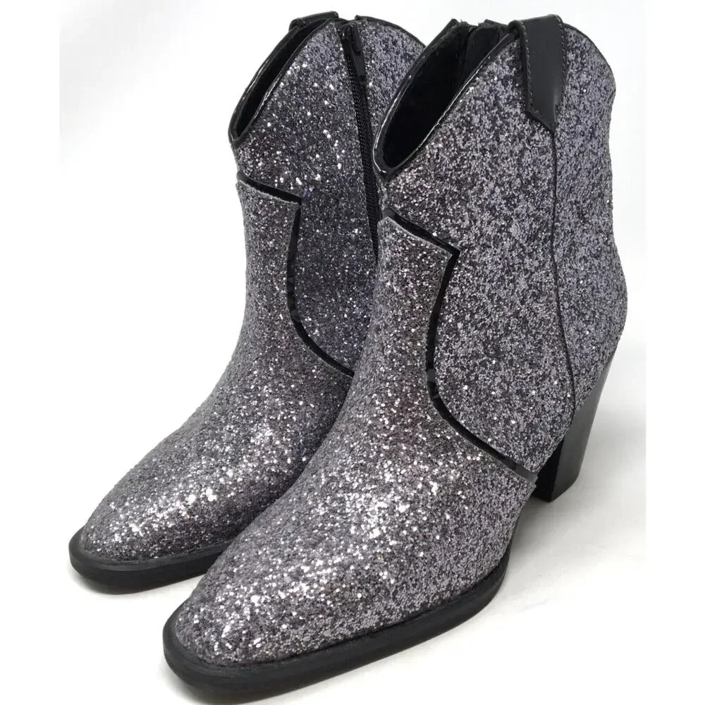 Idyllwind x Miranda Lambert Women's Sz 7.5 Silver Glitter Cowgirl Boots Booties